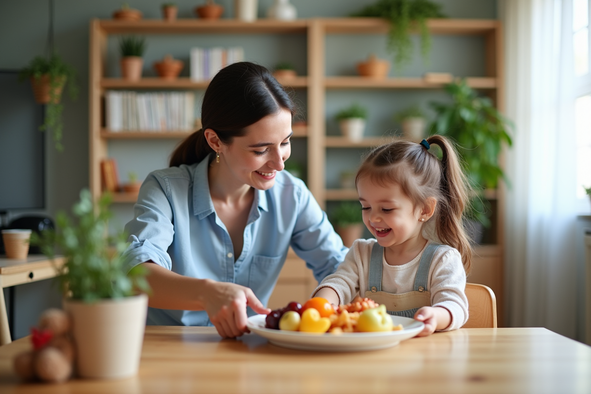 Maman retirant un plat d