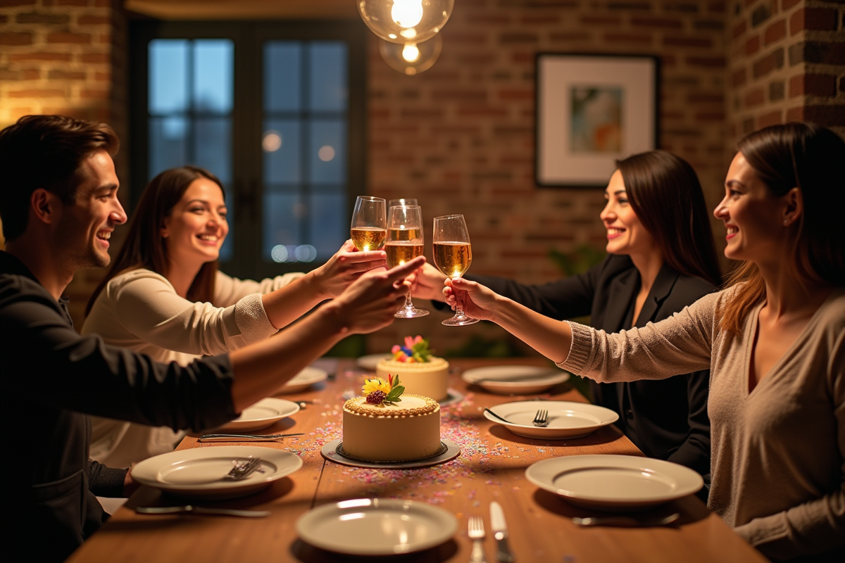 Adultes faisant un toast lors d